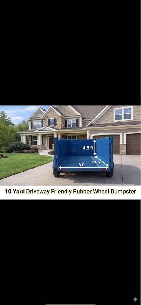 10 Yard Rubber Wheel Dumpster